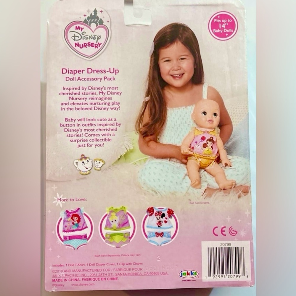 👼🆕👼 My Disney Nursery Diaper Dress-Up Doll Accessory Pack-1 Set - Picture 7 of 9